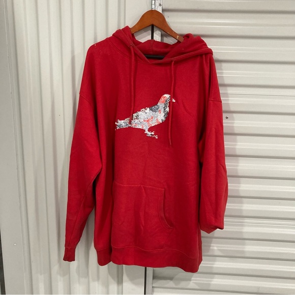 Staple Other - Staple Red Hoodie with Sequin Bird Design